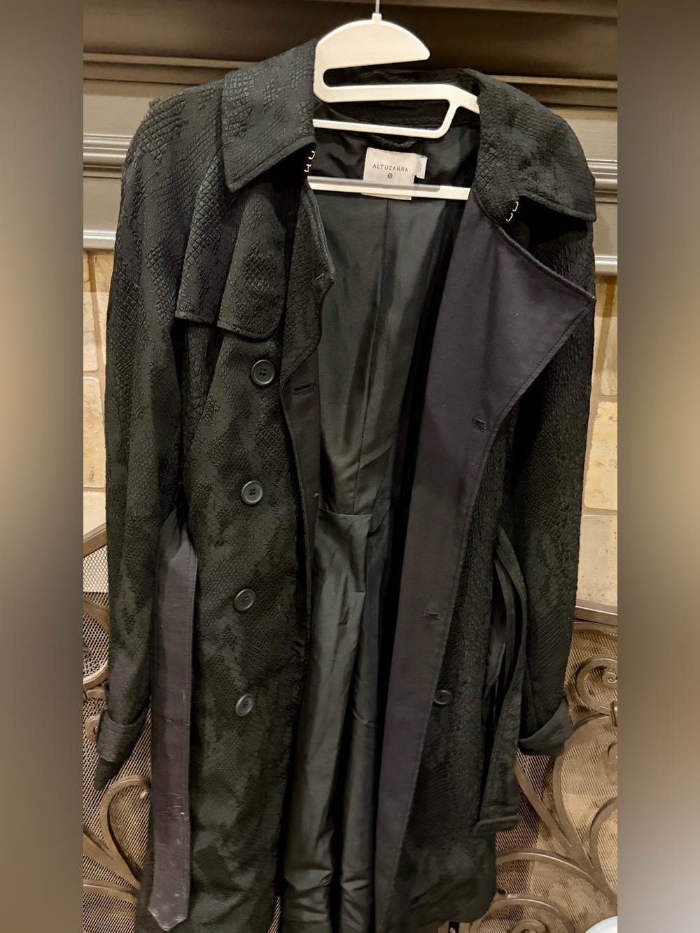 Altuzarra For Target Black Textured Trench Coat